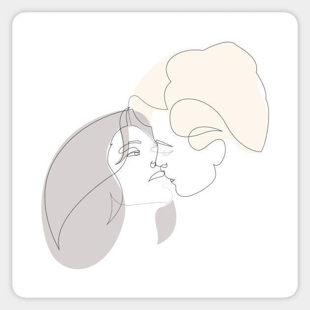 MD kiss - one line art Sticker by addillum